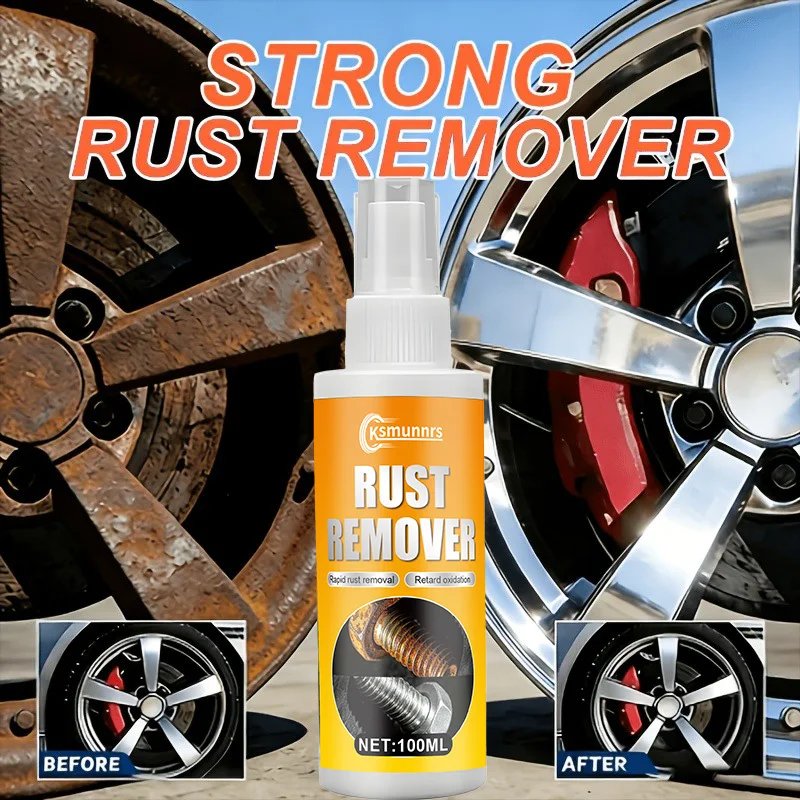 Versatile Rust Eliminator - Iron Rust Reform Spray, Effective Rust Cleanup & Revival for Automotive Additions, Tires, Rims, Door