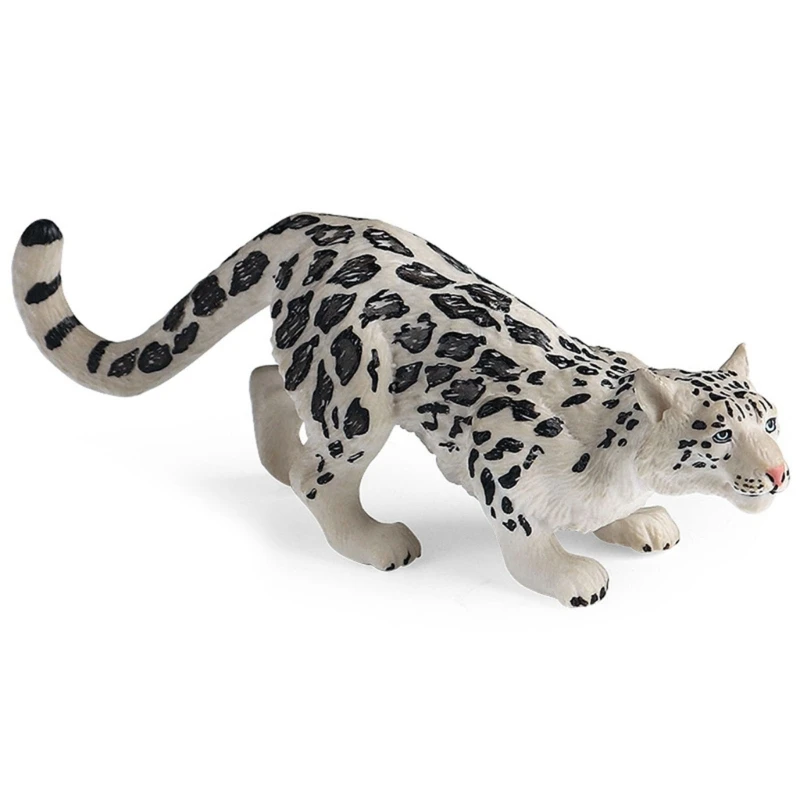 Snow Leopard Figure Flower Leopard Plastic Children's Cognitive Gift Ornament DXAF