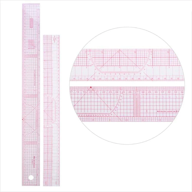 A21I-13Pcs Sewing Ruler Line French Curve Ruler Cutting Mat Set Yardstick Sleeve French Curve Cutting Knife Ruler Sewing Tool