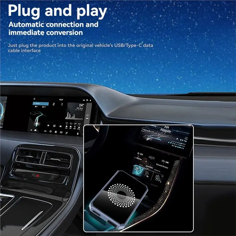 

PHILE-беспроводная коробка с искусственным интеллектом для Android Carplay/Carplay Auto/Android 13, поддержка порта HD, функция разделения экрана