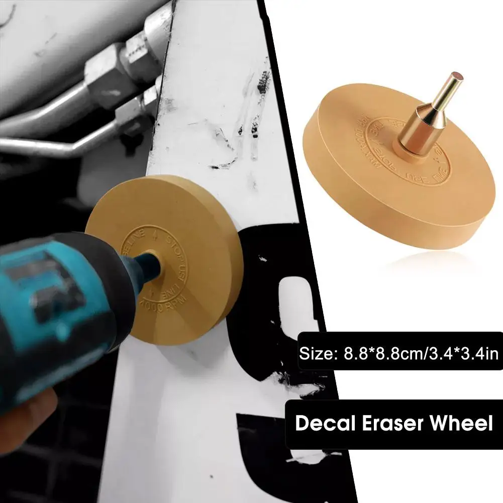 Auto Decal Rubber Eraser Wheel Car Waxing Disk Wheel Pinstripe Sticker Remover With Drill Adapter Car Polisher Pads Tools