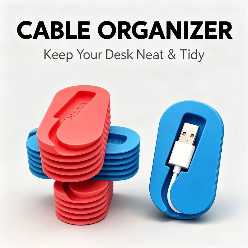 2pcs Portable Cable Winder, Desk & Travel Cable Management, Reusable Cord Management Holder for Charger Cables, Headphone Wires