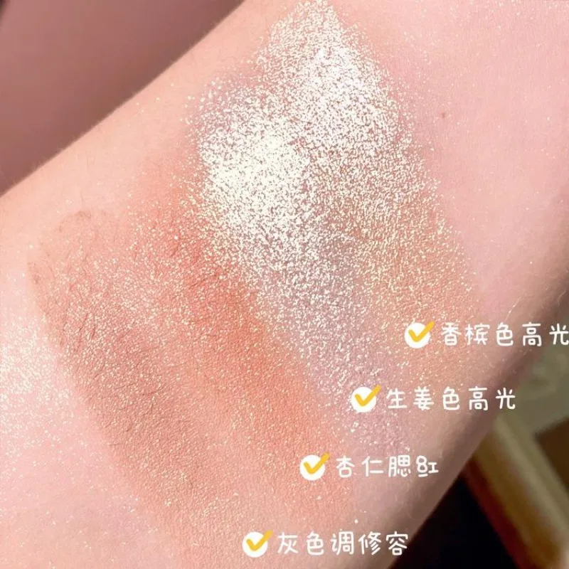 Ombretto angelo in rilievo Tavolozza di ombretti per trucco all-in-one lucido Evidenziatore Fard per il viso Tavolozze a lunga durata Cosmetici per il trucco