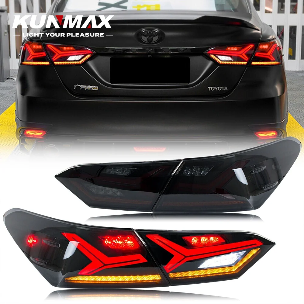 

Пара автомобильных задних фонарей в сборе для Toyota Camry 2018-2021, светодиодный динамический указатель поворота, анимация запуска, задние фонари Plug and Play