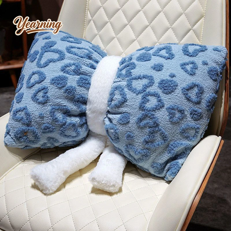 

Dopamine Heart Bow Square Plush Pillow Soft Kawaii Cushion for Sofa Bed Bay Window Aesthetic Home Indoor Decor Gift