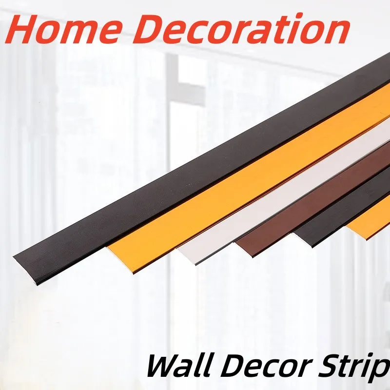 Self-Adhesive PVC Wall Decor Strip Imitation Metal Glory Wall Trim Line Ceiling Baseboard Mirrors Frames Wall Molding Line