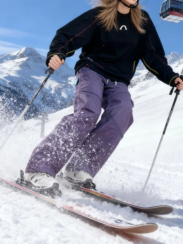 

Thiened зимние лыжные брюки мужские женские ветрозащитные водонепроницаемые уличные альпинистские спецодежда брюки прямые повседневные брюки