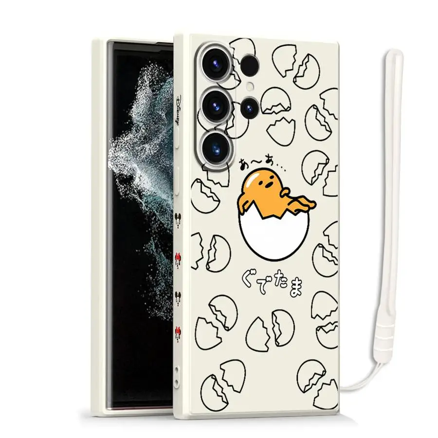 Phone Case for Samsung Galaxy S21 S22 Ultra S25 S23 S24 S20 FE S25 Plus Note 20 Ultra Soft TPU Cute Gudetama