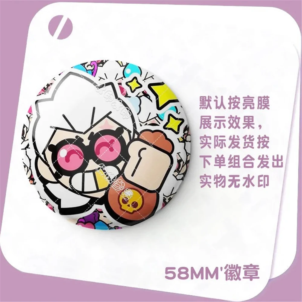 58mm Game Wilderness Brawl Spike Dynamike Brock Bo Poco Carl Cosplay COSTUME Badge Pin SPTE Tinplate Brooch﻿ Prop