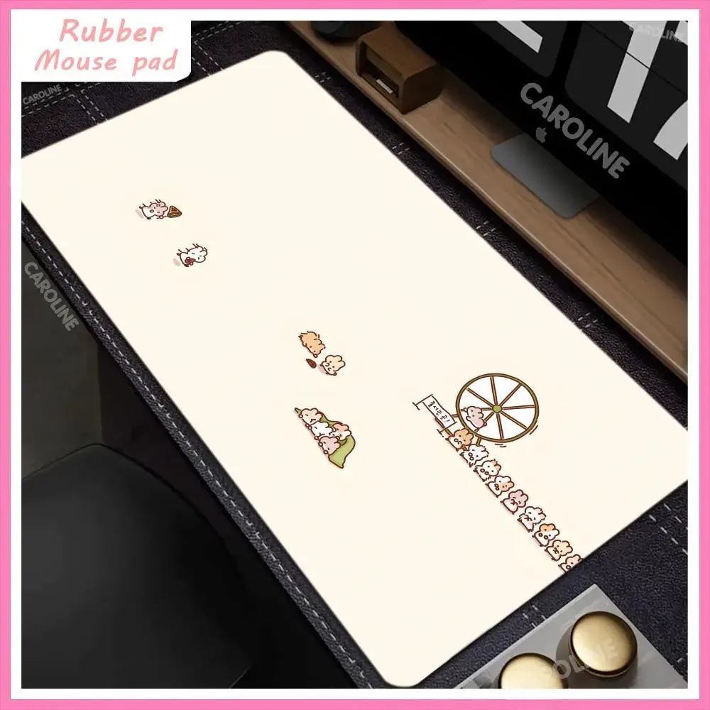 Simple cartoon Illustration Gaming large rubber Mousepad Kawaii Gamer Mouse Mat Keyboard Mat Desk Pad Mouse Pads For Computer