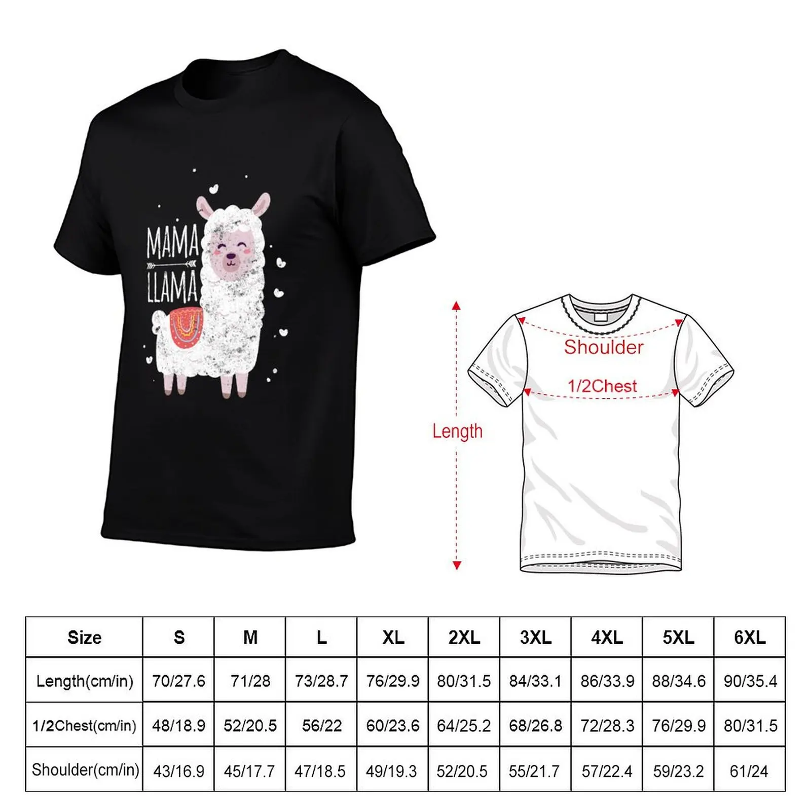 Mama Llama Tee For Women T-Shirt Fashion Graphic Tee for Men