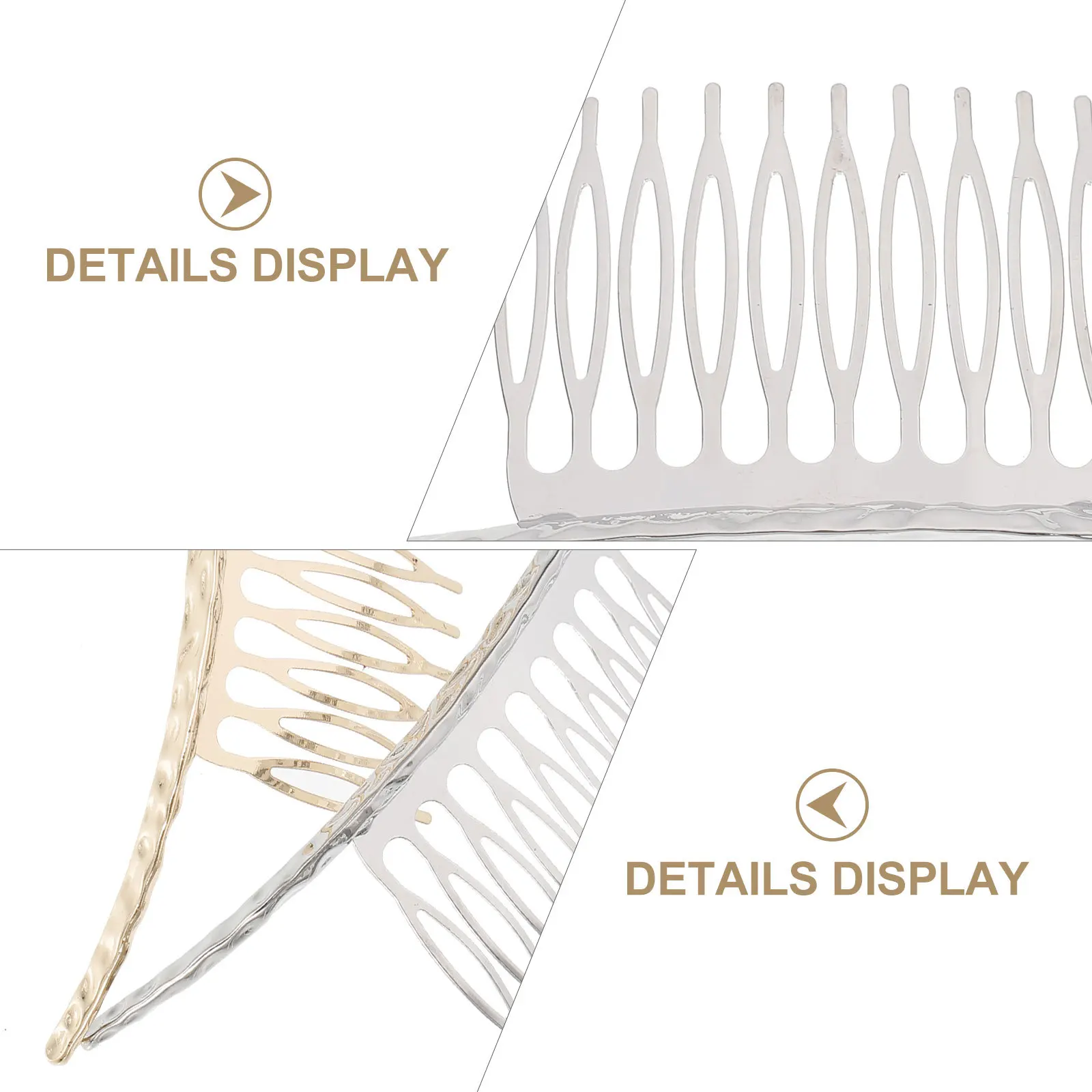 

2Pcs Hair Comb Alloy Sturdy Lightweight Side Comb for Bridal Tiaras Adornments Wedding Veils DIY Hairclip Craft Accessory