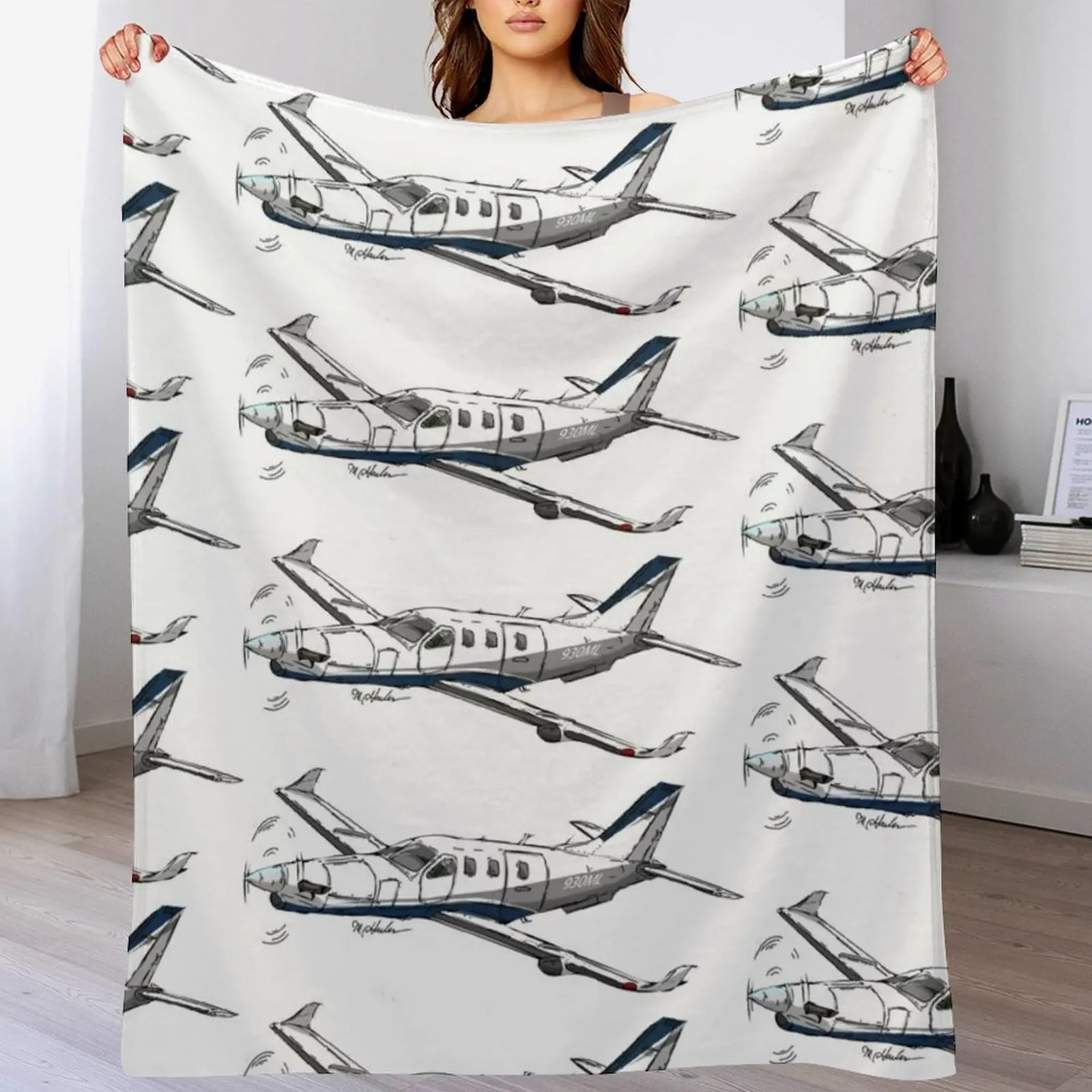 Socata TBM 700 N930ML Throw Blanket Moving Thermal Blankets