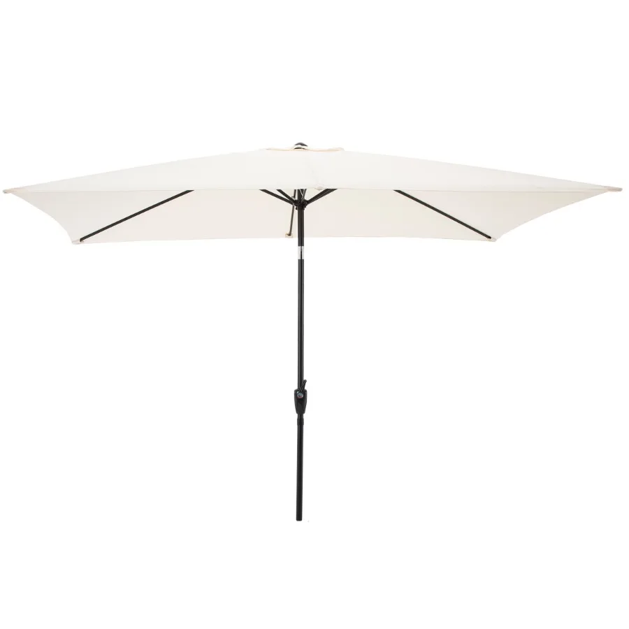 

10' Rectangular Patio Umbrella with Push Button Tilt, Beige