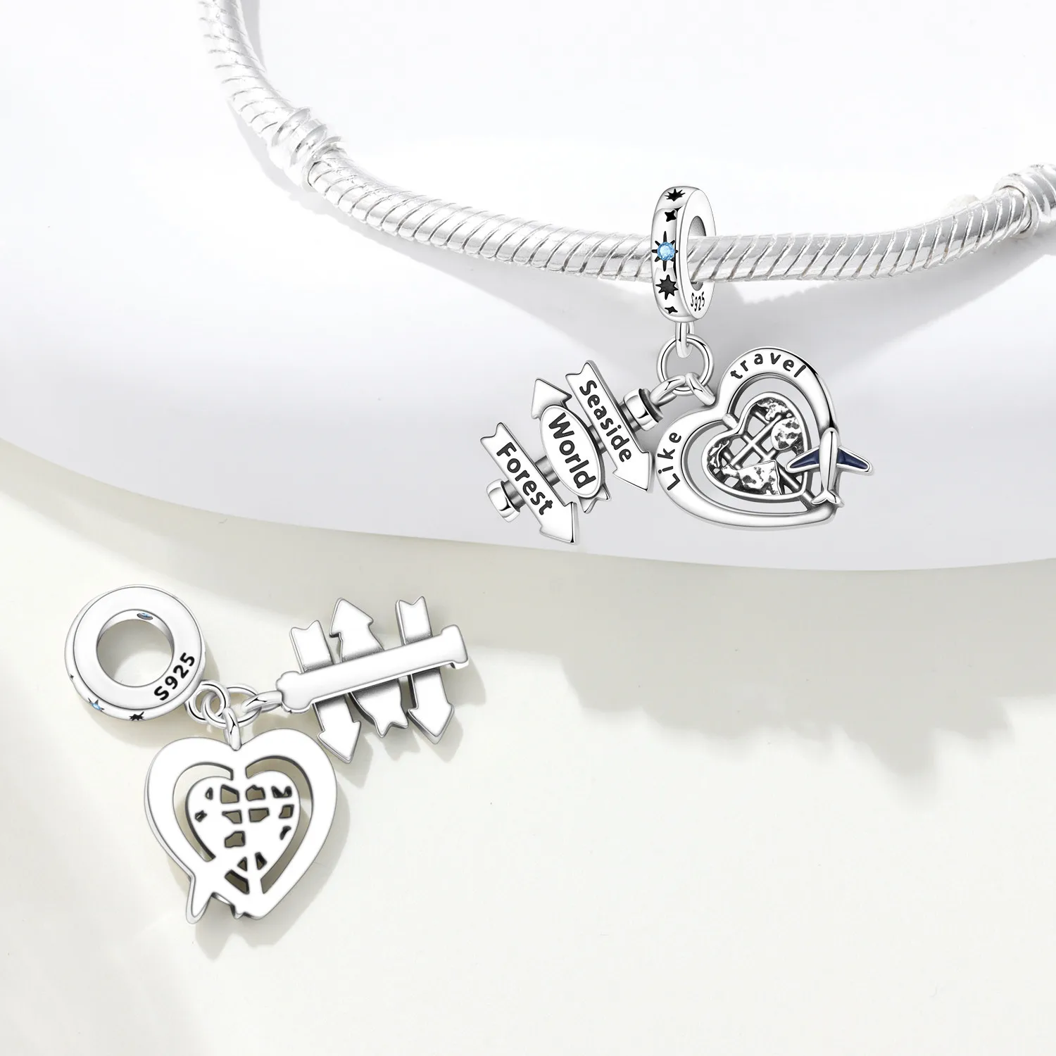 

New Charms 925 Silver Universe Stars Astronauts Planes Cars Beads Pendants for Women Fashion Jewelry Gifts Making Fine Bracelets