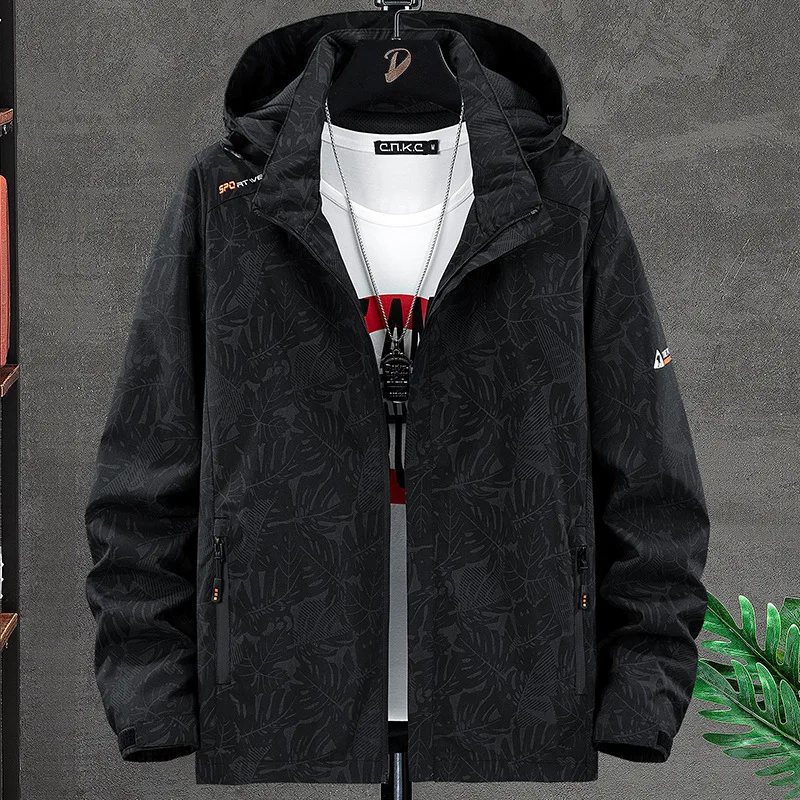 

New Spring Jacket Men's Detachable Cap Outdoor Casual Jacket Men's Windproof Waterproof Top