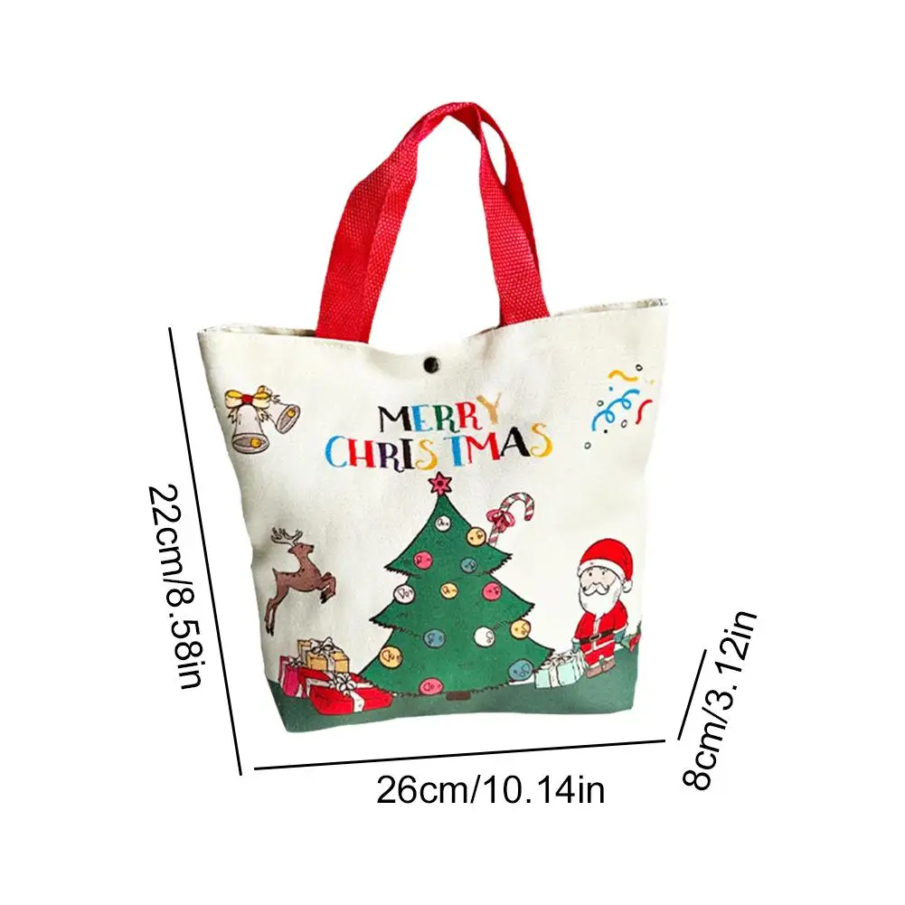 Christmas Gift Bag Cartoon Santa Claus Elk Xmas Tree Handheld Canvas Bag Merry Christmas Decor Natal Navidad Happy New Year 2025