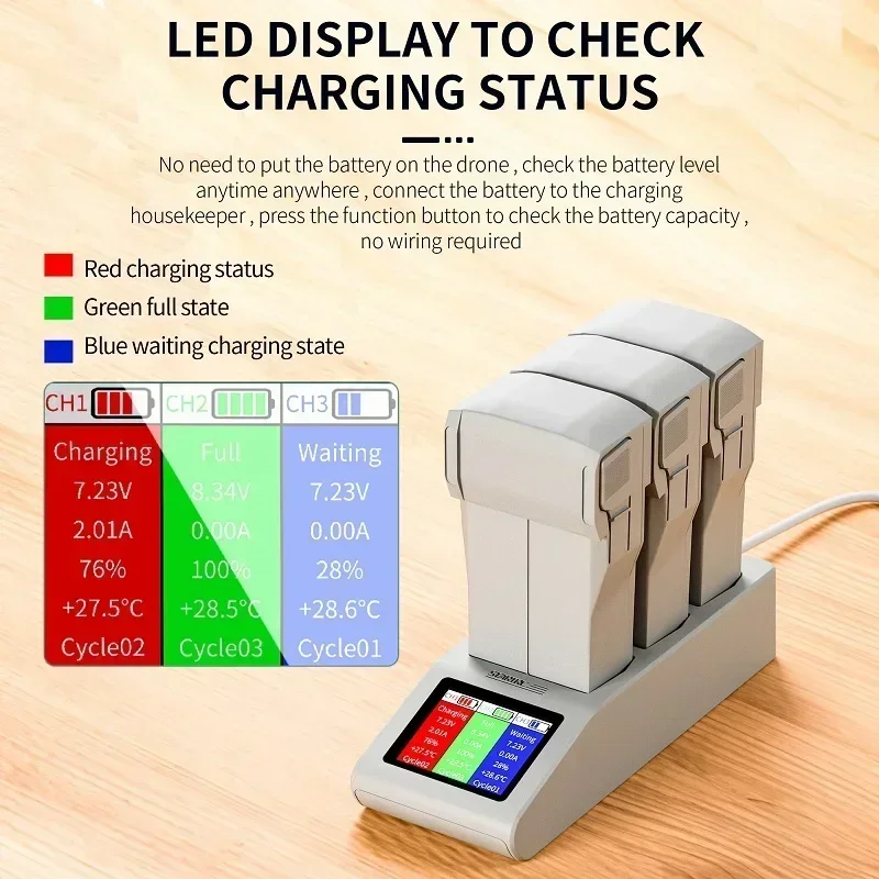 

Battery Charger Flight Battery For Mini 3/Mini 3 Pro Digital Display Charger Fast Charging Hub For DJI Mini 4 Pro Accessories