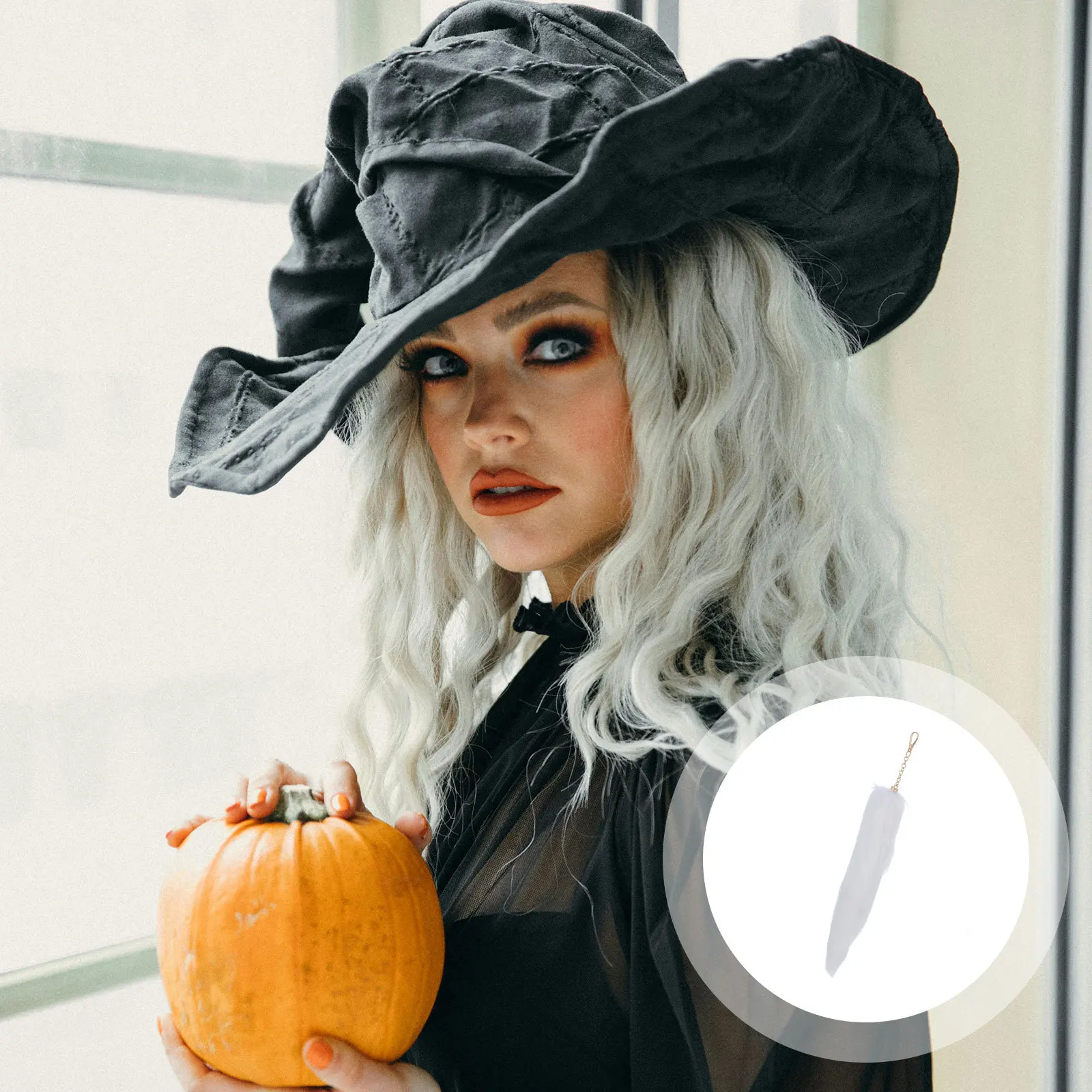 

Fox Cosplay Tail White Animal Costume Accessory for Party Halloween Carnival Performance Photo Prop Dress Up Fun