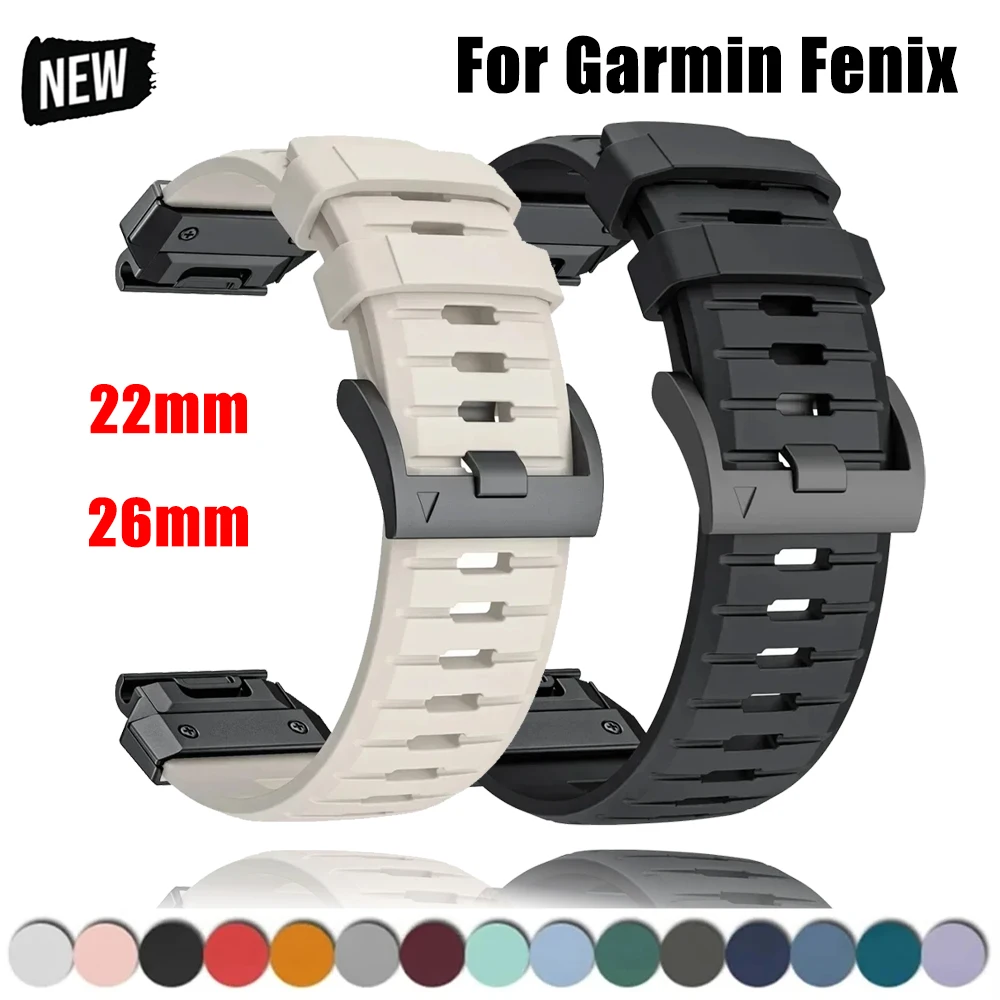 Silikonarmband für Garmin Fenix 8 Pro 47mm 51mm E 7 7X/Epix Pro/6 6X/Enduro 3 Weiches Armband 22/26mm Quickfit Offizielles Band