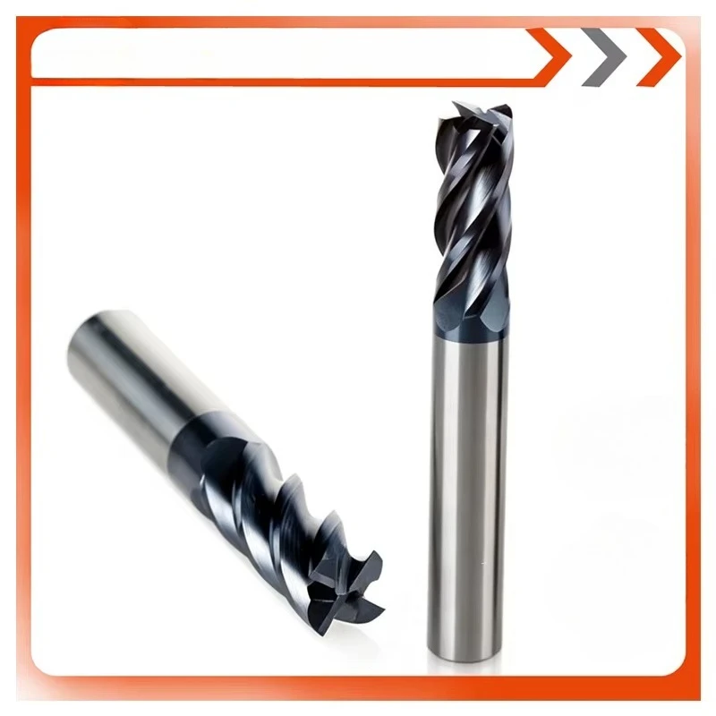 HYGOAL Carbide End Mill 4 Flute Extra Long Milling Cutter for Deep Cavity CNC Metal Processing Applications