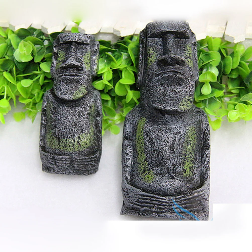 

2 PCS Resin Figure for Aquarium Decoration Decorations Statue Ornament Fish Tank