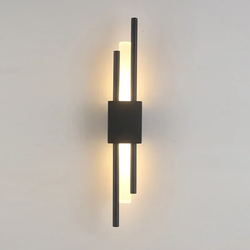 Imagem -02 - Elegante Moderno Acrílico Tubo Led Lâmpada de Parede Quarto Sconce Corredor Decoração Cabeceira Lâmpada Sala