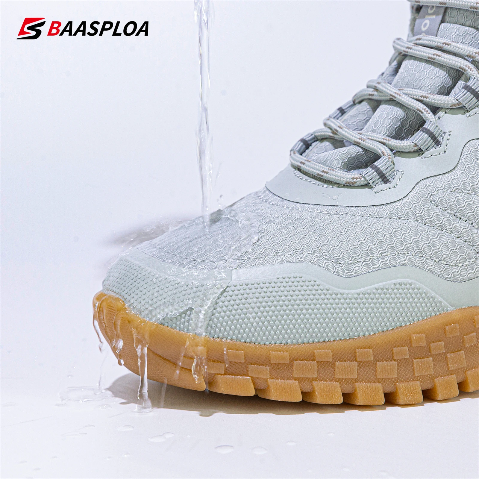 Baasploa Winter Women Sneakers Plush Warm Snow Boots Non-Slip Waterproof Shoes Women Outdoor Boots Walking Shoes