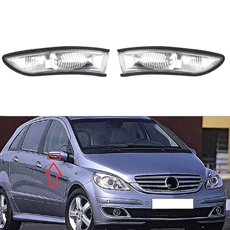 Par de luz de seta para espelho retrovisor esquerdo e direito, para benz classe a b w169 w245, luz de borda de espelho reverso 1698200521 1698200522