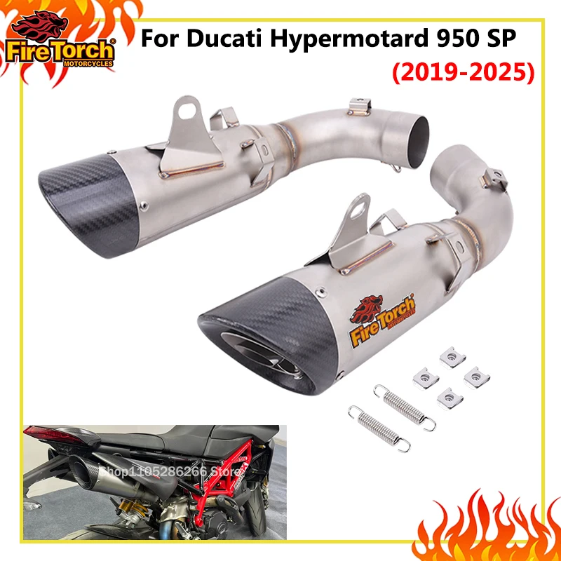 

Slip On For DUCATI HYPERMOTARD 950 / 950 SP 2019 - 2025 Motorcycle Exhaust System Link Pipe For Ducati Hypermotard 950 Muffler