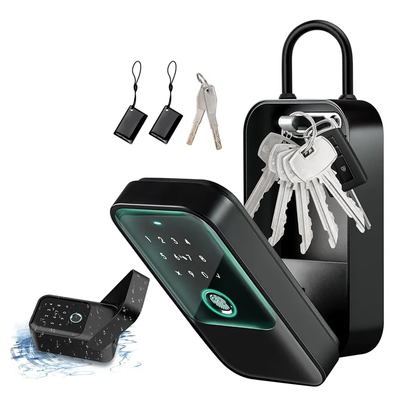 B50B-Smartlock Box For House Key With 5 Unlocking Methods Fingerprint,App Control, Access Card, Password,Suitable For Office