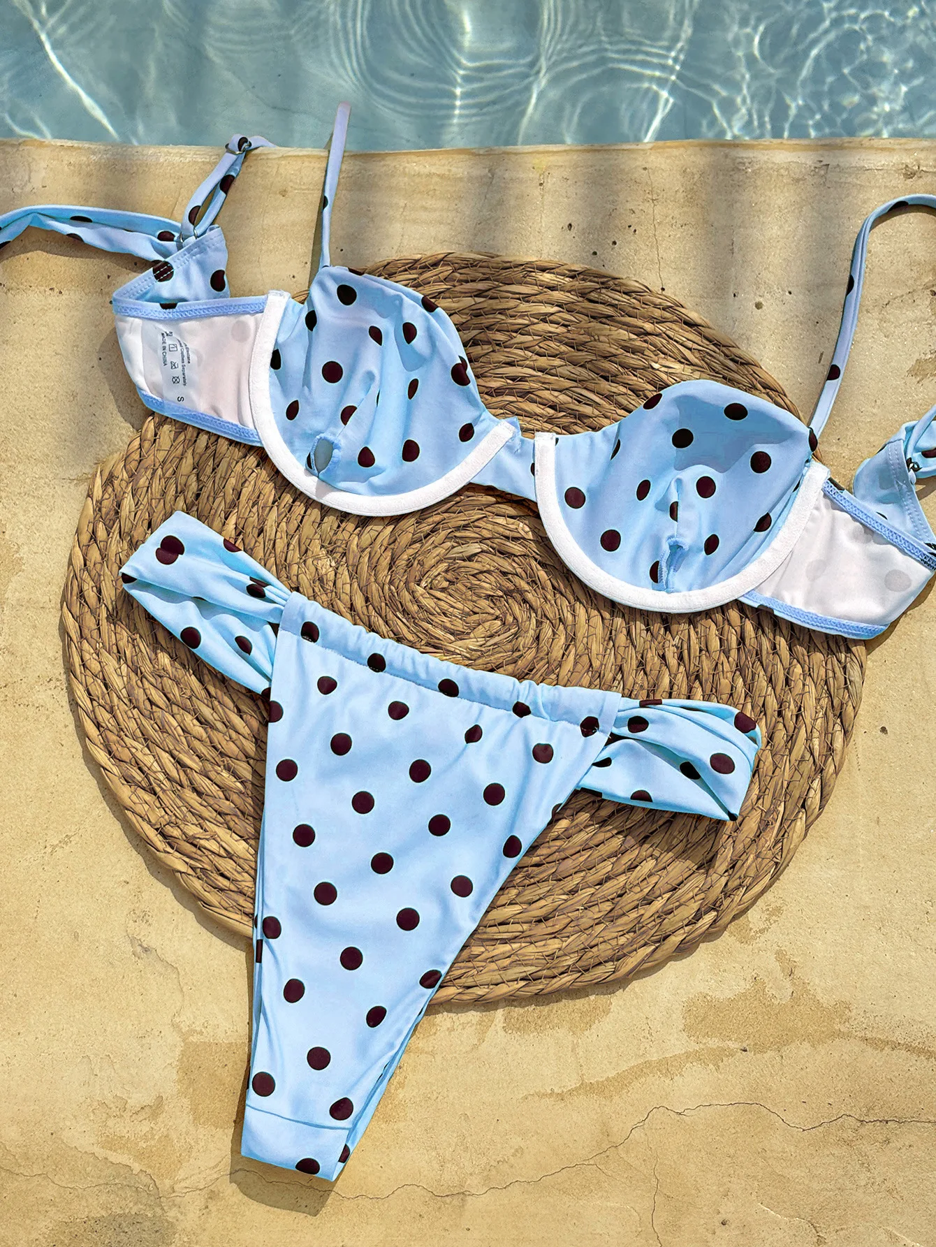 sexy polka dot plaid print push up bikinis sets two pieces thong bow swimsuits bathing suit swimwear biquini tankini trikini