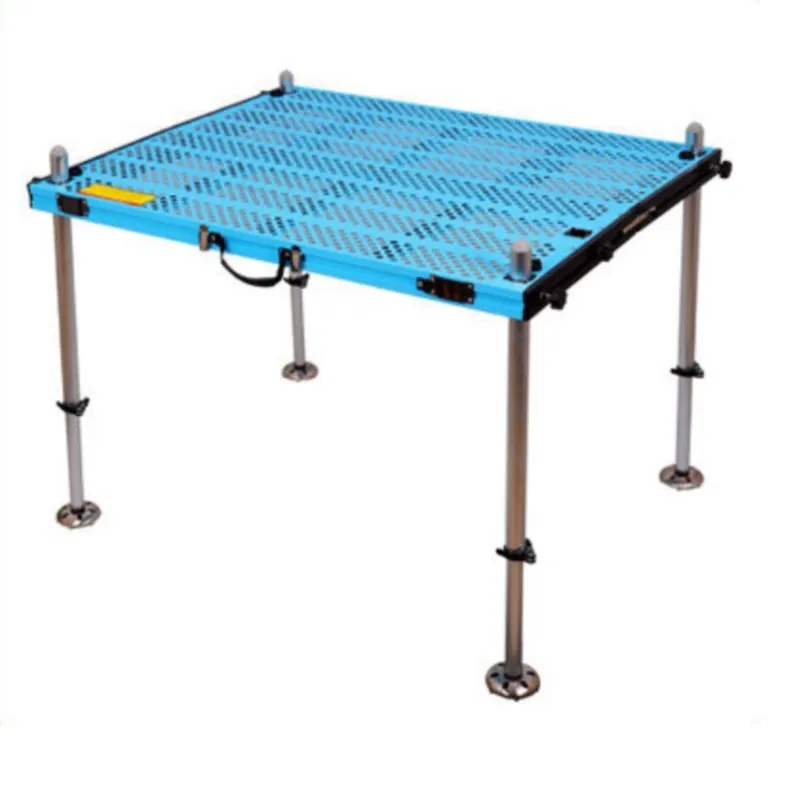

Super Light Ice Blue Aluminum Alloy Fishing Table Multi-Functional Folding Design for Wild New Hollow Style Fishing Platform