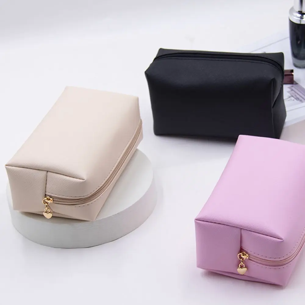 

Waterproof Large Zipper Make Up Bag Fashion Travel Storage Bag PU Leather Toiletry Organizer Purse Cosmetic Bag