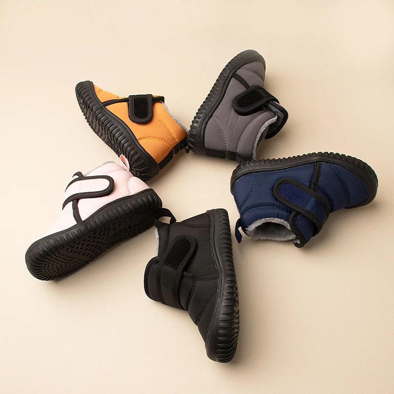 Winter New Kids Outdoor Anti-slip Waterproof Soft Plush Durable Snow Short Boots E8218