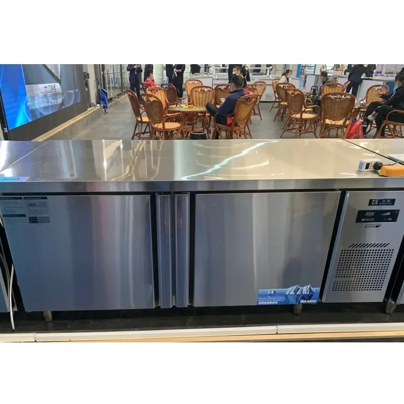 Trends Restaurant Worktop Salad Bar Moving Cart Refrigerator Stainless Steel Counter Top School Salad Bar Refrigerator