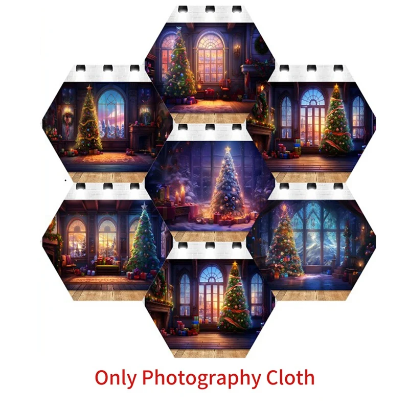 210X150cm Background Cloth Winter Christmas Tree Children's Multifunctional Photography Background Cloth
