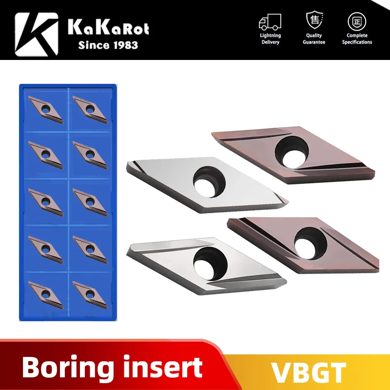 Kakarot 10Pcs VBGT110301R-Y VBGT110302R-Y VBGT110304R-Y TN60 PR930 cnc carbide turning inserts ceramic boring hole cutting blade