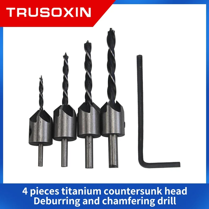 3mm-6mm Senker Bohrer Set Reibahle Holzbearbeitung Fase Bohrer Senker Pliot Loch Cutter Schraube Loch Bohrer