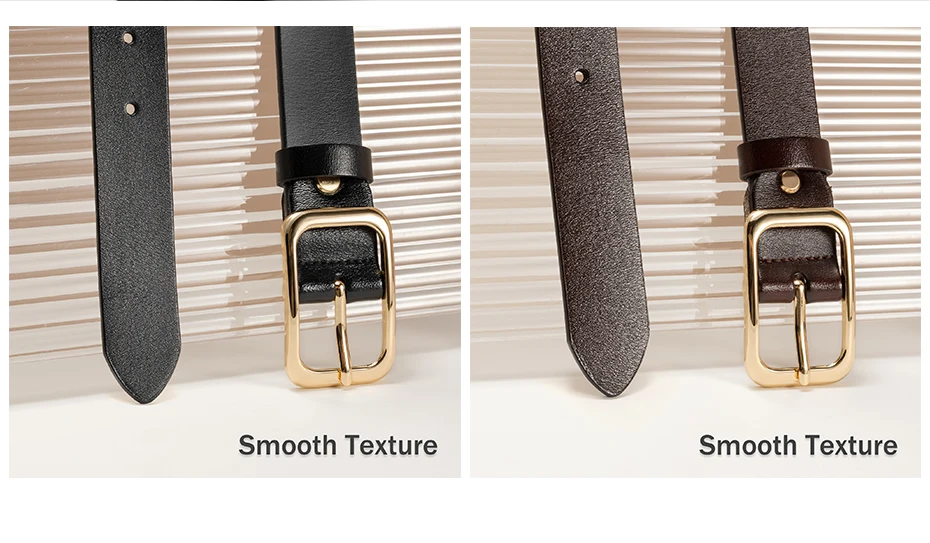 Maikun Echtes Leder Einfacher Gürtel Für Frauen Allgleiches Vintage Gold Dornschließe Gürtel Breiter Lässiger Bund – Detail 10