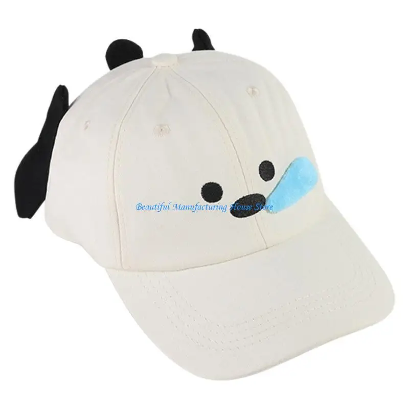 قبعة بيسبول E56A قابلة للتنفس للنساء والفتيات وآذان الجرو قابلة للتعديل وأنيقة