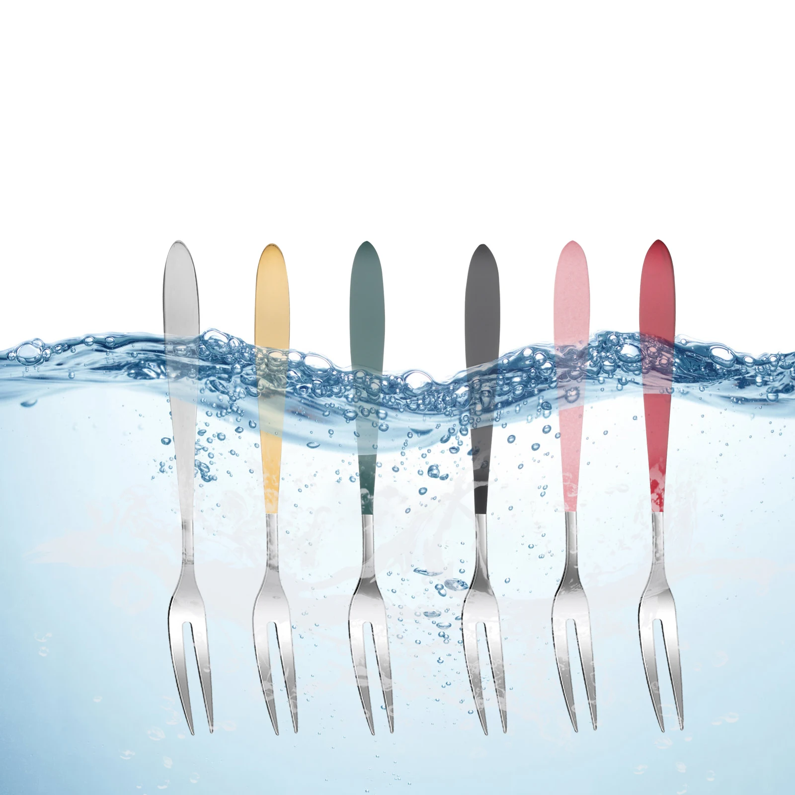 

6 Pcs Salad Stainless Steel Dessert Fork Tableware Holiday Fruit Forks Luxury