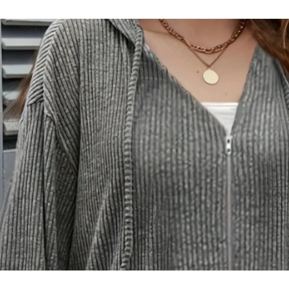 Plus Size 1XL-5XL Cardigan con maniche cardigan casual da donna nuovo autunno elegante capispalla ampio in tinta unita