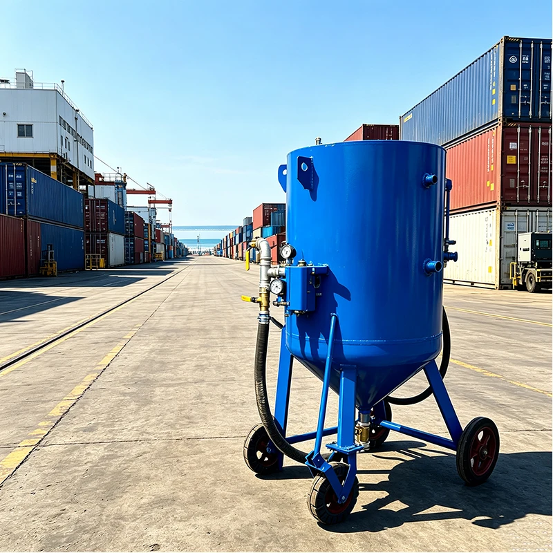 Blast Cabinet for Mechanical Housings Rust Removal Oxide Cleaning and Coating Preparation in Heavy Equipment Repair Shops