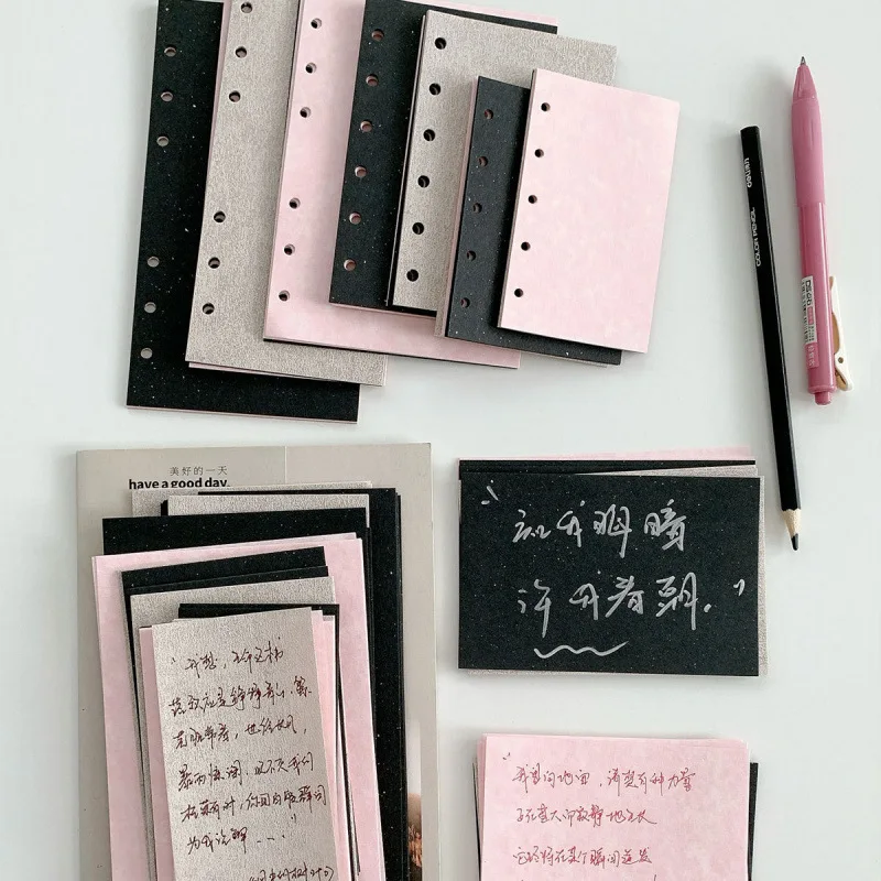 M5 A7 A6 Loose Leaf Refill Inner Pages, Ash Rose Mixed Media Specialty Paper, Journal Scrapbook DIY Supplies Personal Size Note