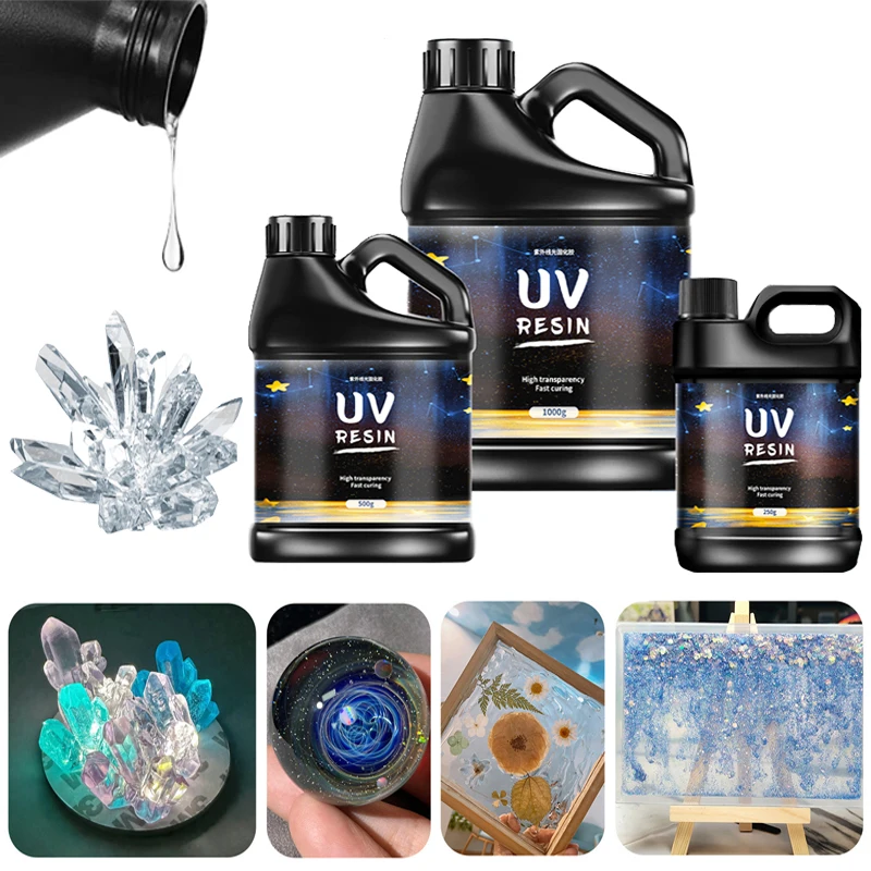 

Hard UV Resin Glue 250g/500g/1000g Ultraviolet Curing UV Glue Transparent Quick Drying Epoxy Resin DIY Jewelry Making Hardness