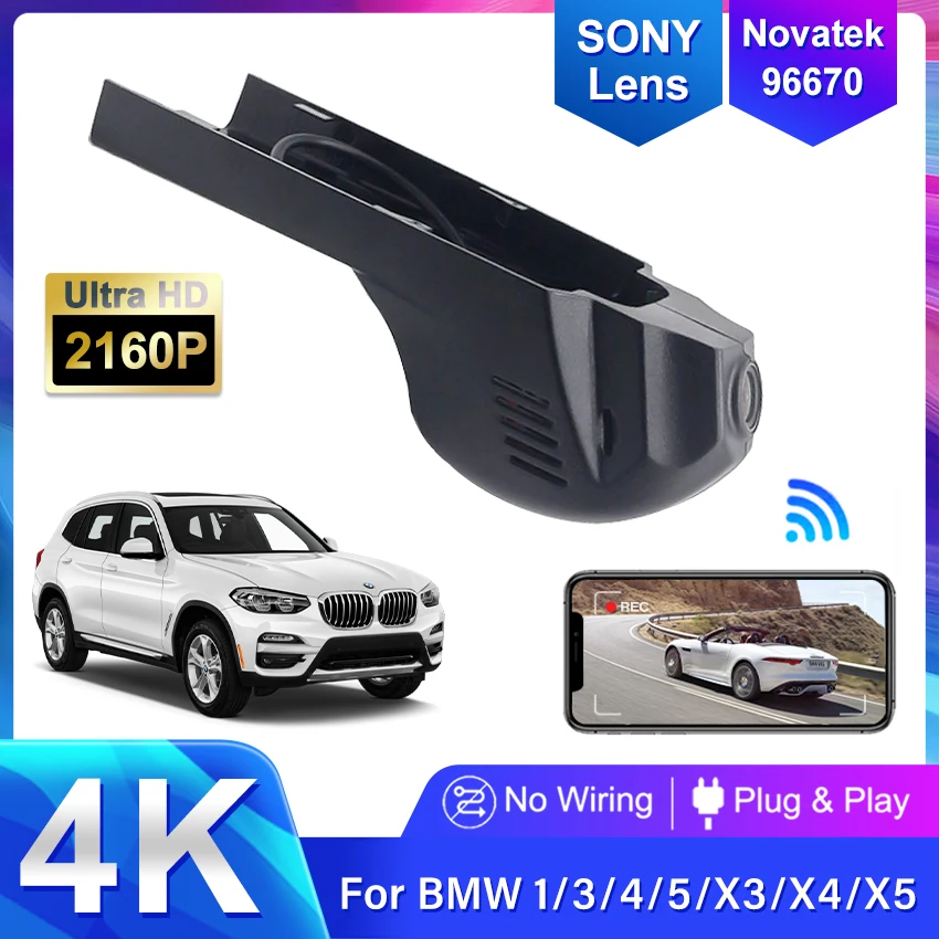 For BMW 1 3 4 5 Series X1 X2 X3 X4 X5 GT F20 F30 4K Dash Cam for Car Camera Recorder Dashcam WIFI Car Dvr Recording Devices