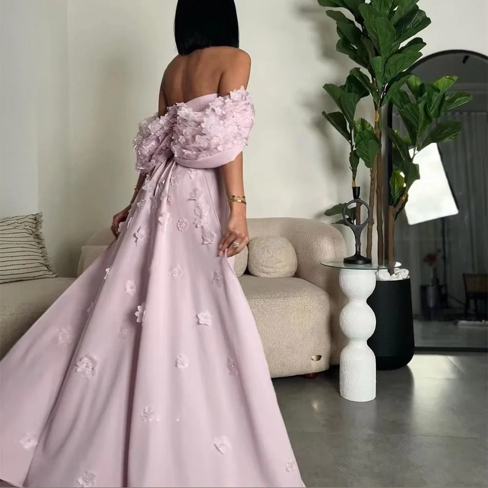 فستان سهرة مزين بالزهور ساحر مخصص رائع برقبة قارب فستان حفلة موسيقية قبالة الكتف فستان حفلة موسيقية فستان سهرة