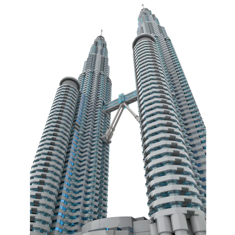لعبة كتلة MOC مخصصة برج بتروناس 1:800 مقياس نموذج 5839 قطعة هدية العيد الإبداعية #3