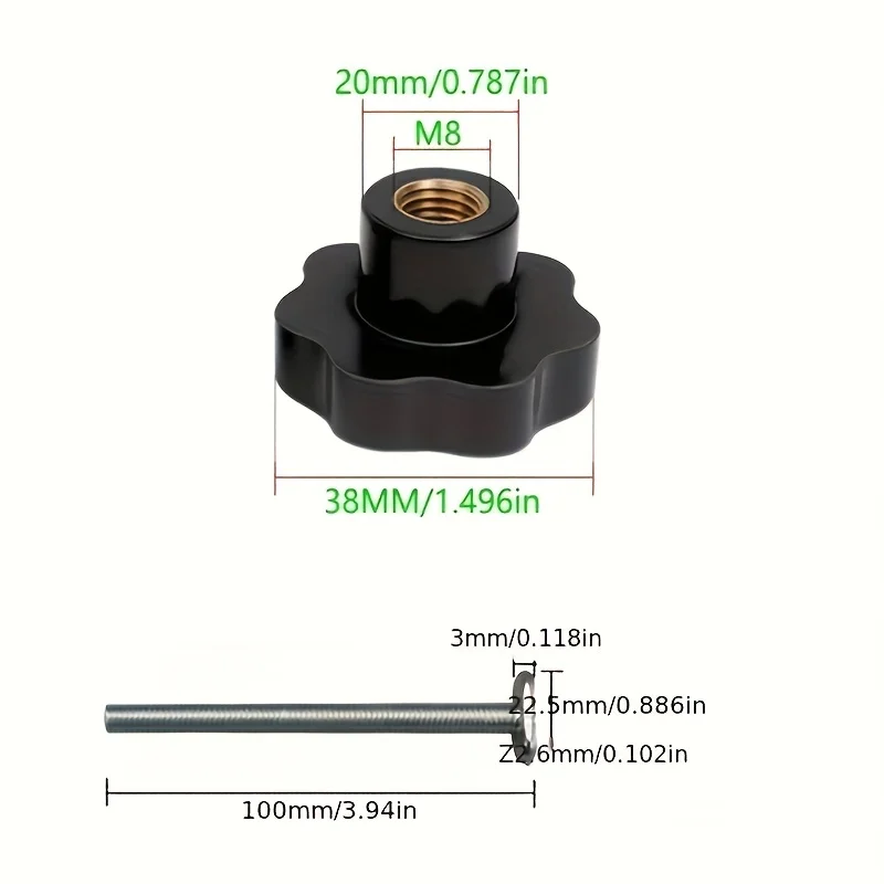 Imagem -02 - T-slot Slider Miter T-track Jig Parafuso Fixação para Serra de Mesa Chute Rail Faça Você Mesmo Woodworking Bench Tool M8x100 mm